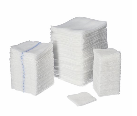 Серветки (компреси) марлеві KOMPRI Lux не cтерильні, з ниткою RTG 10х10 см 12 шарів